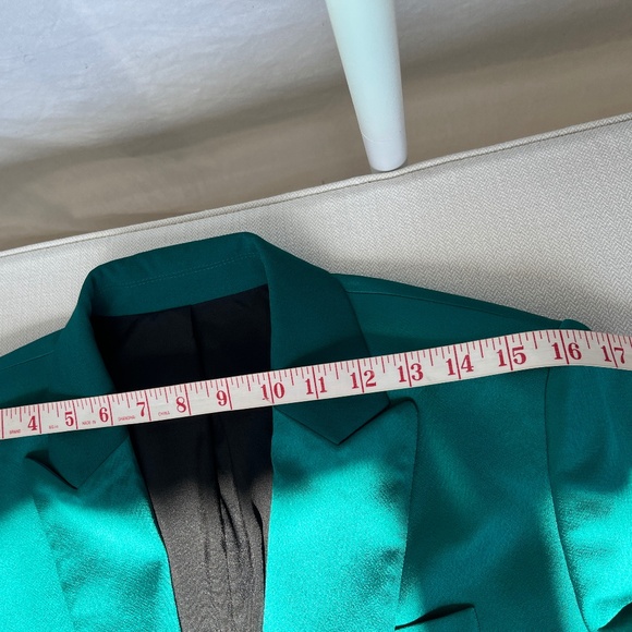 The Kooples (1) deep turquoise satiny blazer, EUC (Small) - Picture 14 of 16